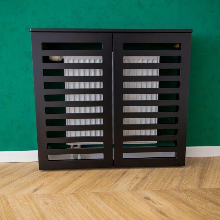 Meble biurowe na wymiar w Markach – szafy, zabudowy grzejników, kuchnia i łazienka. Elegancki design, lakierowane fronty i funkcjonalność. Realizacja MiD Business.